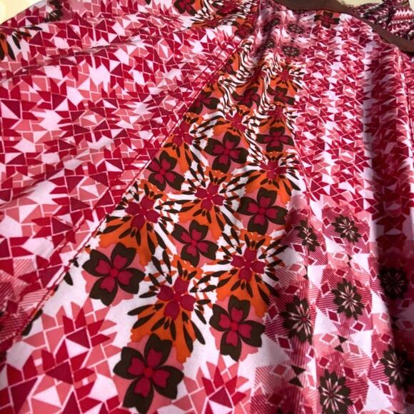 Athleta Red & Orange Abstract Mod Pattern High Stretch Halter Athletic Dress 4 - Picture 4 of 11